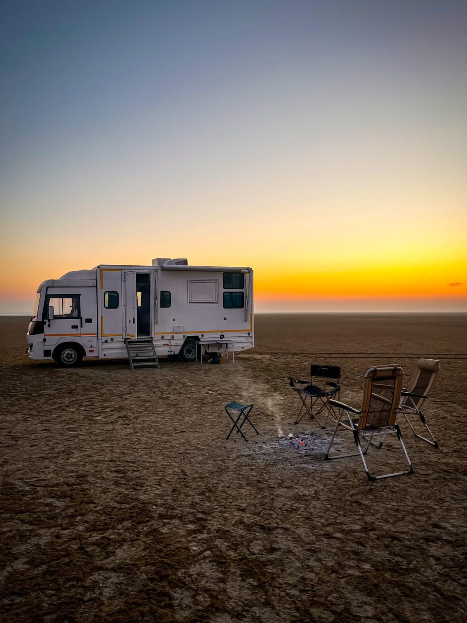 Desert camping with bonfire on the Rajasthan Circuit